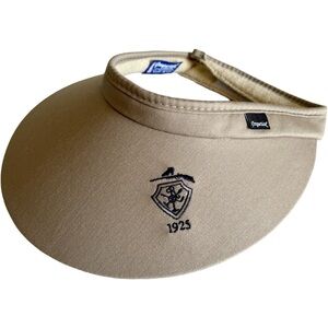 Imperial Sports Khaki Visor Hat Tan & Navy Blue Embroidered